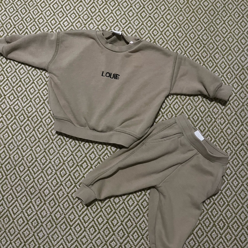 Zara “ Louie “ embroidered sweatsuit